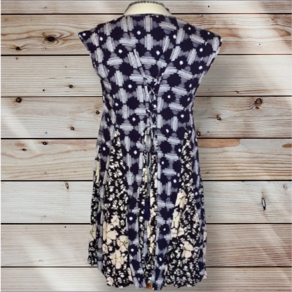 MaEVe Floral Panel Indigia Swing Midi Dress Anthropologie Small VGUC - Picture 6 of 16